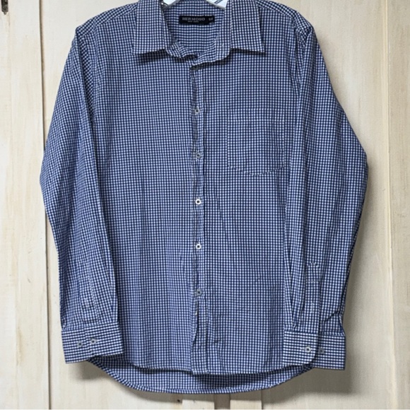 Kids Blue Checkered Button Down Shirt - Picture 3 of 4